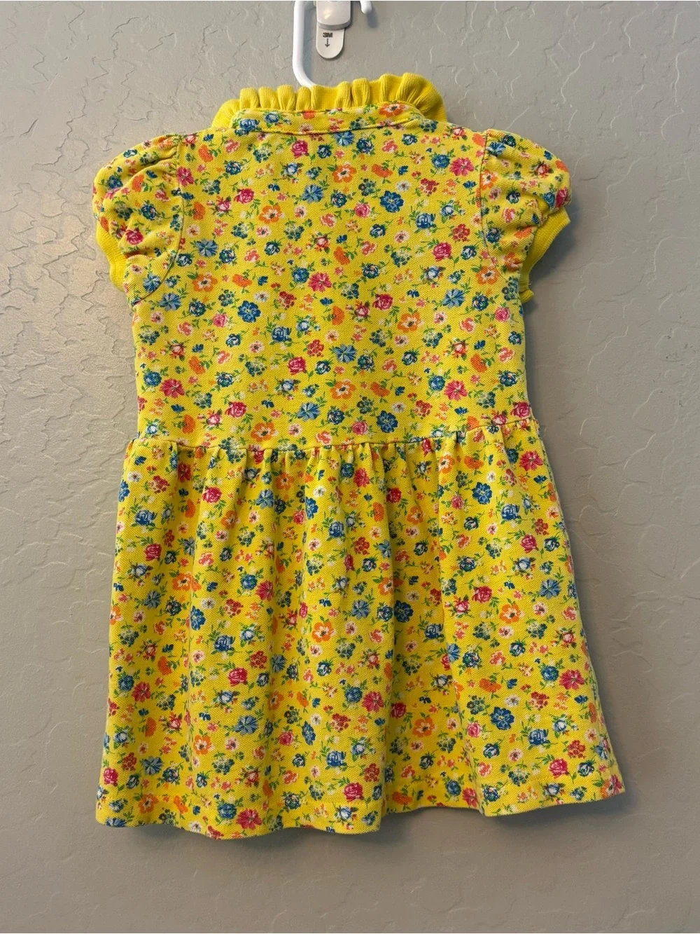 Ralph Lauren yellow floral short sleeve pique polo dress size 18 months